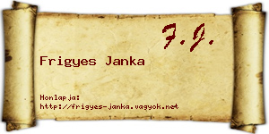 Frigyes Janka névjegykártya